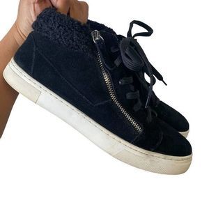Steve Madden Kameo Black Suede Fur Lined‎ Sneaker Sz 9